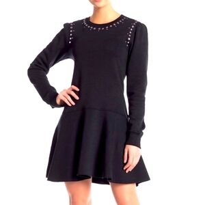 NWT- $128 REBECCA MINKOFF Black Studded Dress - L